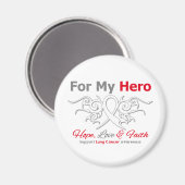 肺がん部族リボンの英雄 マグネット (正面/裏面)