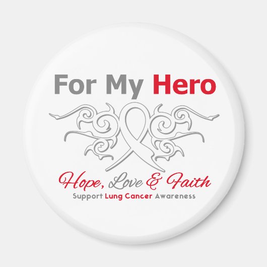 肺がん部族リボンの英雄 マグネット (正面)