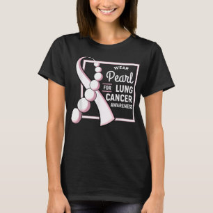 肺がんShirt Cancer Tumor Pearl Ribbon Che Tシャツ