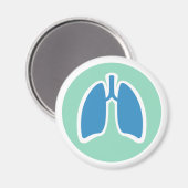 肺のロゴラウンドまたは肺臓器学者 マグネット (正面/裏面)