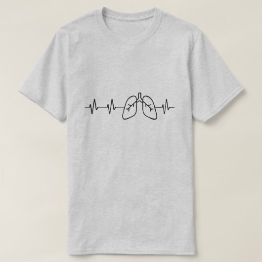 肺の心拍呼吸肺学 Tシャツ (デザイン正面)