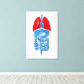 肺を有する内臓のX線画像 キャンバスプリント (インサイチュ (ウッドフロア))