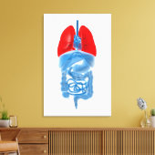 肺を有する内臓のX線画像 キャンバスプリント (インサイチュ (リビング))