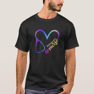 肺ナース水膜愛ハート聴診器RN Tシャツ