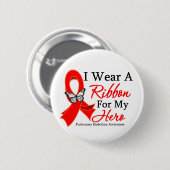 肺塞栓症I衣服リボンを私のヒーロー 缶バッジ (正面&裏面)