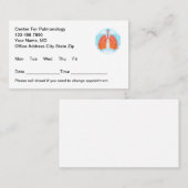 肺学テーマオフィス医療アポイントメントカード 予約カード (正面/裏面)