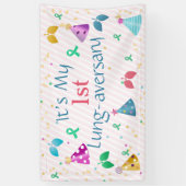 肺平均パーティーピンクストライプカスタム 横断幕 (縦)