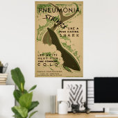 肺炎が人間のサメ食べ物ヴィンテージのように襲う ポスター (ホームオフィス)