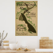 肺炎が人間のサメ食べ物ヴィンテージのように襲う ポスター (キッチン)