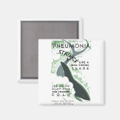 肺炎にかかる マグネット (正面/裏面)