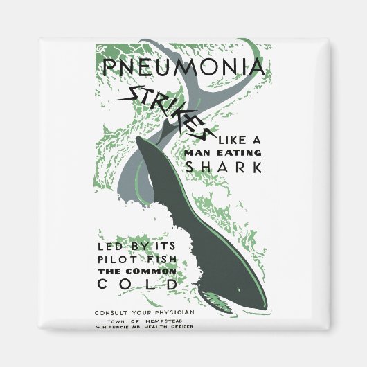 肺炎にかかる マグネット (正面)