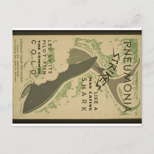 肺炎警告についてのはがき ポストカード (正面)