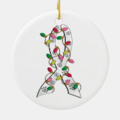 肺癌のクリスマスの照明のリボン セラミックオーナメント (裏面)