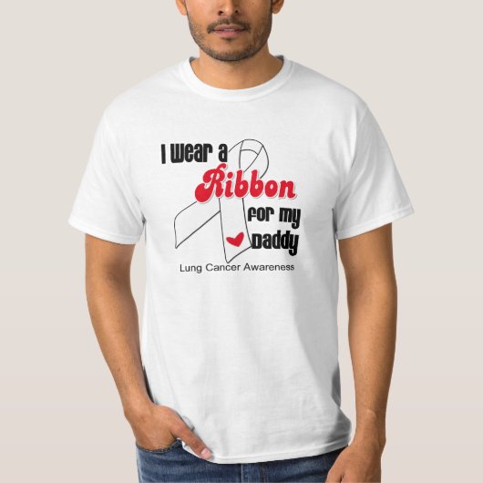 肺癌のリボン(お父さん) Tシャツ (正面)