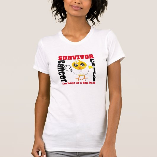肺癌の生存者のひよこのリボン Tシャツ (正面)