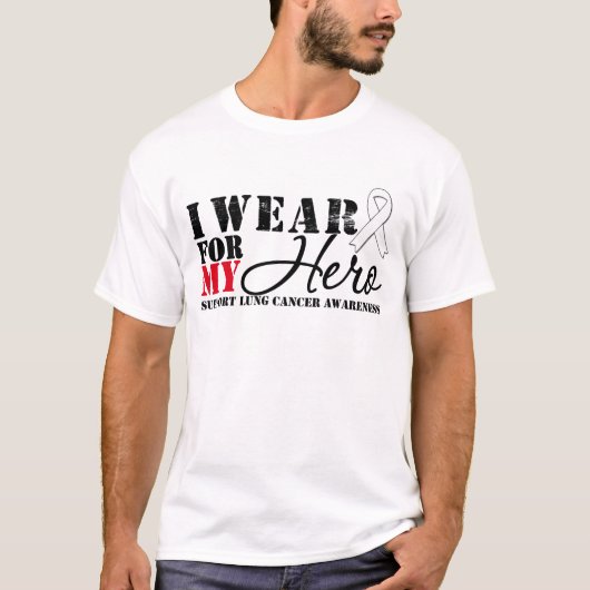 肺癌の英雄のリボン Tシャツ (正面)