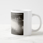 肺癌の認識度のための滝を照らして下さい ジャンボコーヒーマグカップ (右)