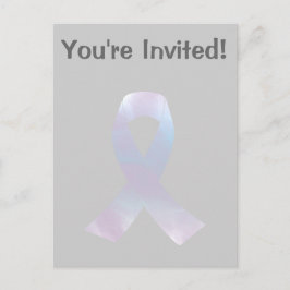 肺癌の認識度のリボン インビテーションポストカード