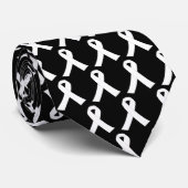 肺癌の認識度の白のリボン ネクタイ (ロール)