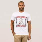 肺癌の認識度月の花のリボン4 Tシャツ (正面フル)