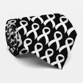 肺癌-白いリボン ネクタイ (ロール)