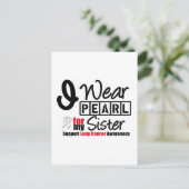 肺癌I衣服真珠リボン私の妹 ポストカード (スタンド正面)