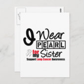 肺癌I衣服真珠リボン私の妹 ポストカード (正面/裏面)