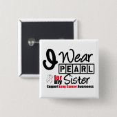 肺癌I衣服真珠リボン私の妹 缶バッジ (正面&裏面)