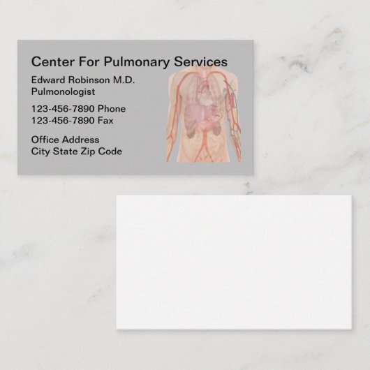 肺科医 名刺 (正面/裏面)