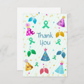 肺移植グリーンストライプ サンキューカード (正面/裏面)