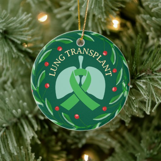 肺移植レシピエントカスタムクリスマス セラミックオーナメント (ツリー)