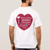 肺線維症の認識度の人のティー Tシャツ (裏面)