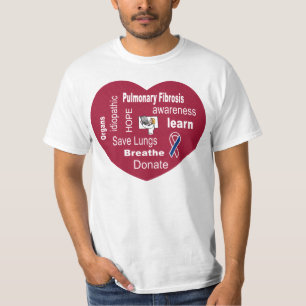 肺線維症の認識度のTシャツ Tシャツ