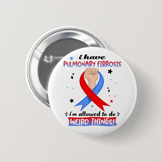 肺線維症を患っている風変わり 缶バッジ (正面&裏面)