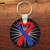 肺線維症認識度ハートリボン.png キーホルダー (正面)