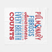 肺線維症認識度全呼吸数 フリースブランケット (正面(横))