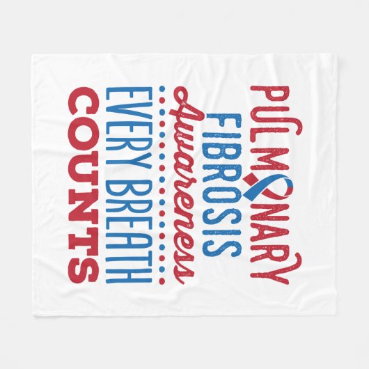 肺線維症認識度全呼吸数 フリースブランケット (正面(横))