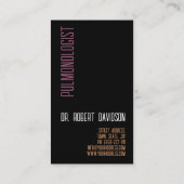 肺肺疾患医シンプル者ブラック 名刺 (裏面)