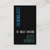 肺肺疾患医シンプル者ブラック 名刺 (裏面)