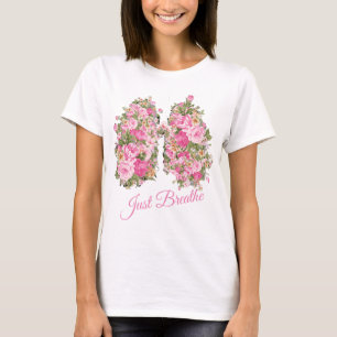 肺花によってはちょうどワイシャツの女性が呼吸します Tシャツ