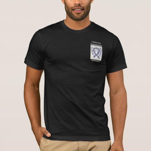 肺高血圧症認識度帯カスタムT型 Tシャツ (正面)