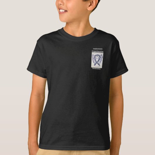 肺高血圧症認識度帯カスタムT型 Tシャツ (正面)