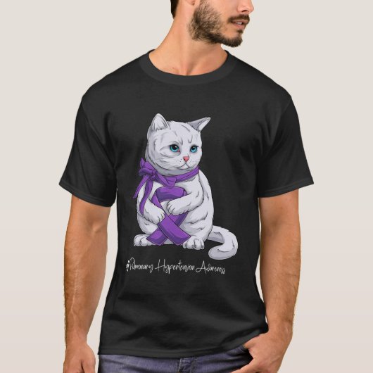 肺高血圧症認識度月紫リブ Tシャツ (正面)