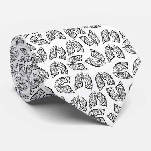 肺-黒（白） ネクタイ (ロール)