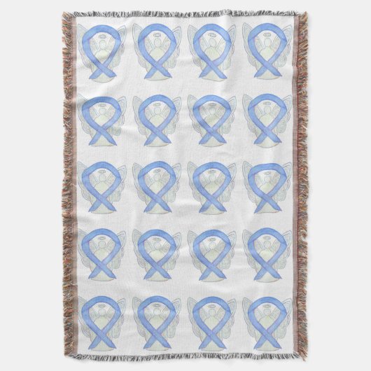 胃がん認識度リボンブランケット スローブランケット (正面縦)