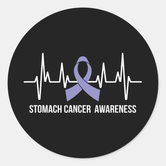 胃がん認識度月周糸巻きリボンH ラウンドシール (正面)