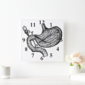 胃スケッチ時計 スクエア壁時計 (ホーム)