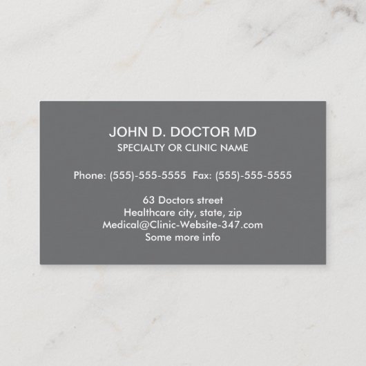 胃内科または胃内科のグレーの名刺 名刺 (裏面)