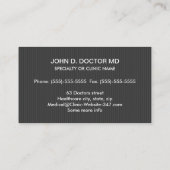 胃学または胃学者のダークグレープロフェッショナル 名刺 (裏面)