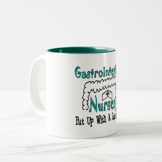 胃腸ナースによって我慢されるがらくたのマグ ツートーンマグカップ (正面左)